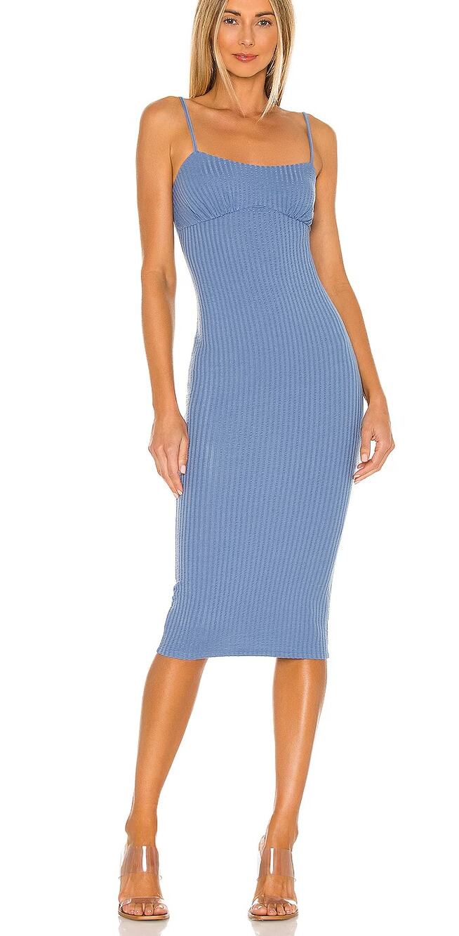 Camila Coelho Claudia Midi Dress Blue Womens Medium
